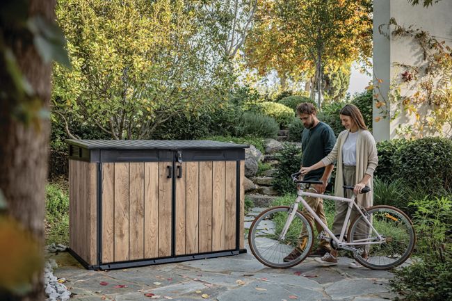 Coffre de jardin Signature effet bois 2020L - Marron aspect Douglas