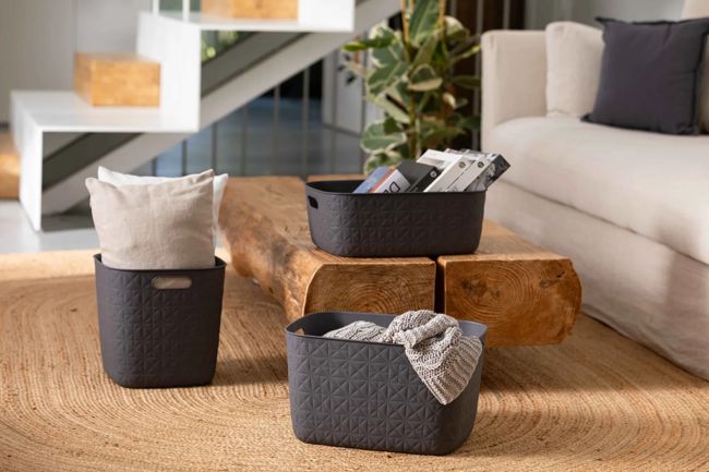 סלסלת כביסה סופטקס מרובעת 15 ליטר - אפור