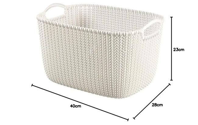 סל אחסון מלבני קלוע - 19 ליטר - חום thumbnail