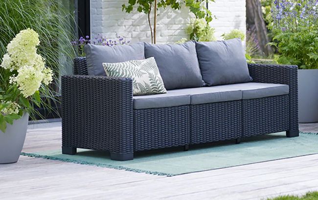 Canapé 3 places California - 198x68x71,5cm - Anthracite