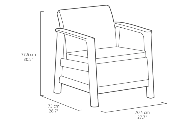 Scandi Linea Loungestoel - 2 stuks -