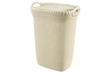 סל כביסה סרוג 57 ליטר - לבן - סלי כביסה