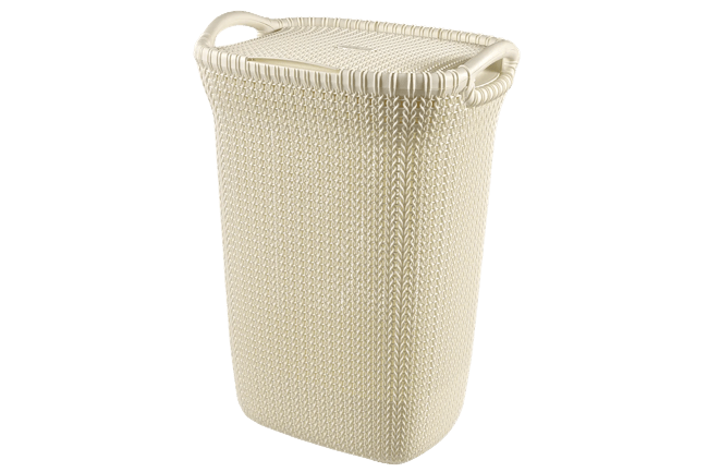 סל כביסה סרוג 57 ליטר - לבן