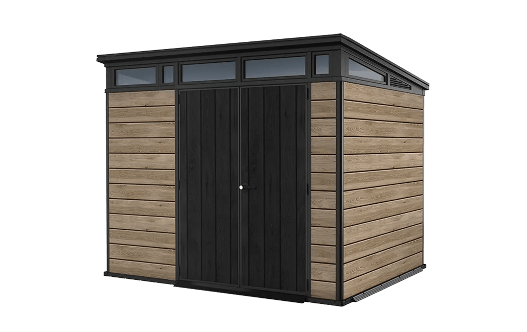 Signature Pent Shed 9x7ft - Ashwood Brown