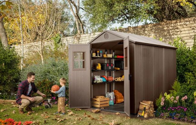 Caseta de exterior Darwin 6x8. 190x244x221 cm y 4,5m2 - Marrón