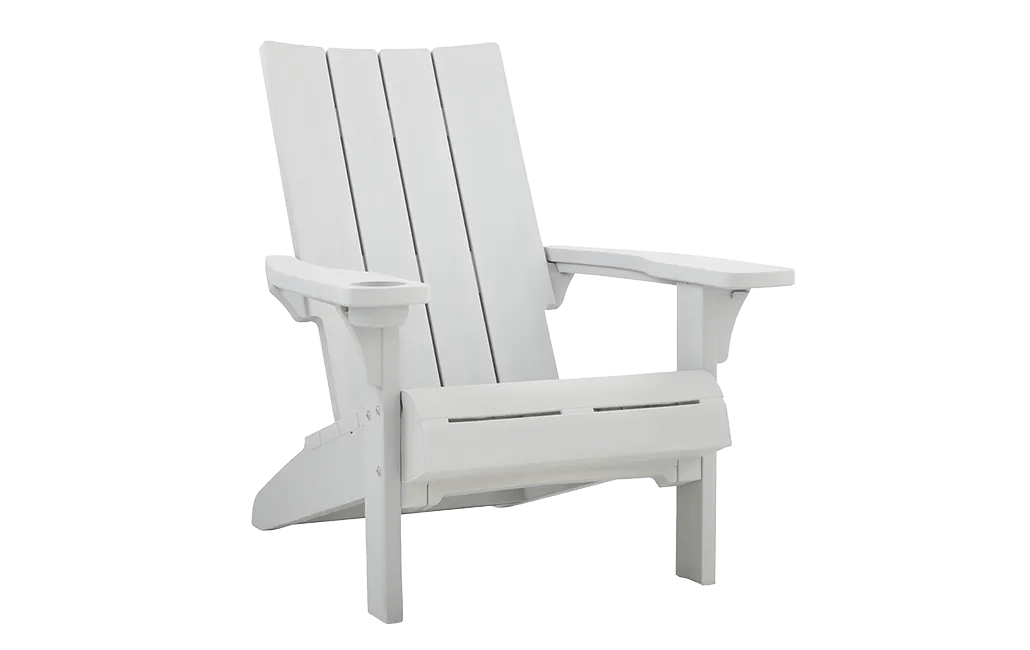Chaise Adirondack moderne avec porte-gobelet Blanche – Keter Canada