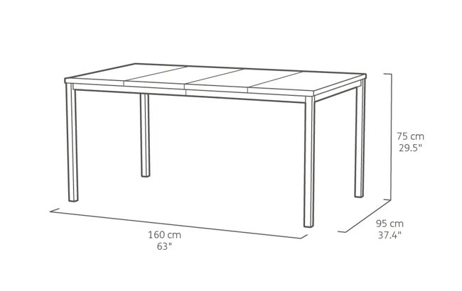 Mesa comedor de exterior Signature Porto 160x75x95 cm - Marrón