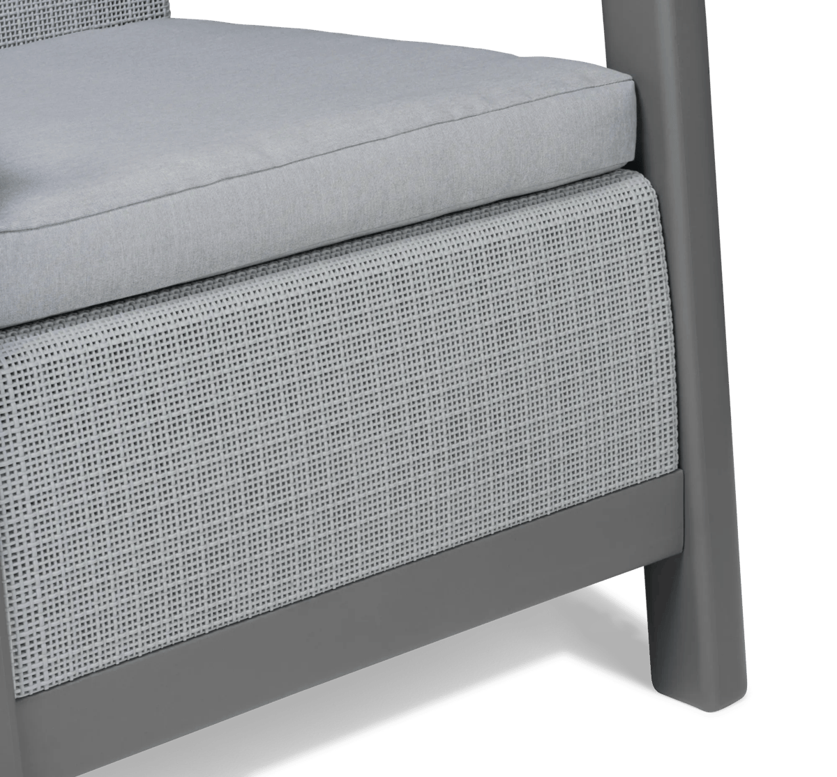 Scandi Linea 4 Seater Lounge Set with Ashwood Storage Table - Grey
