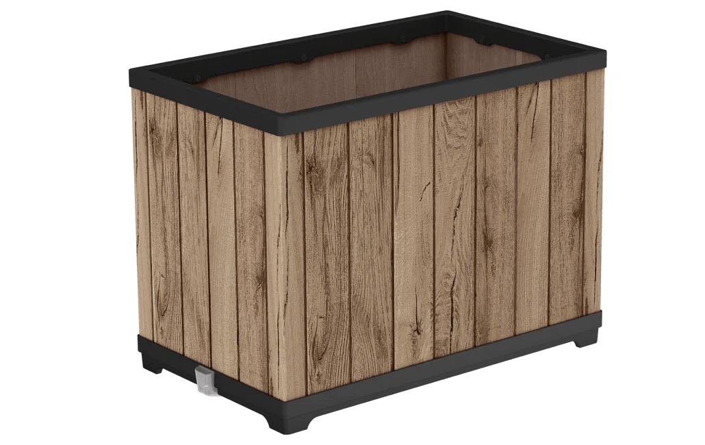 Self Watering Pine Brown Tall Square Planter - Keter Canada