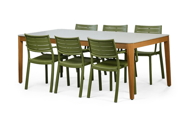 שולחן אוכל ספיר - לבן-קרם