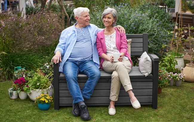 ספסל אחסון הדסון 227 ליטר - אפור כהה