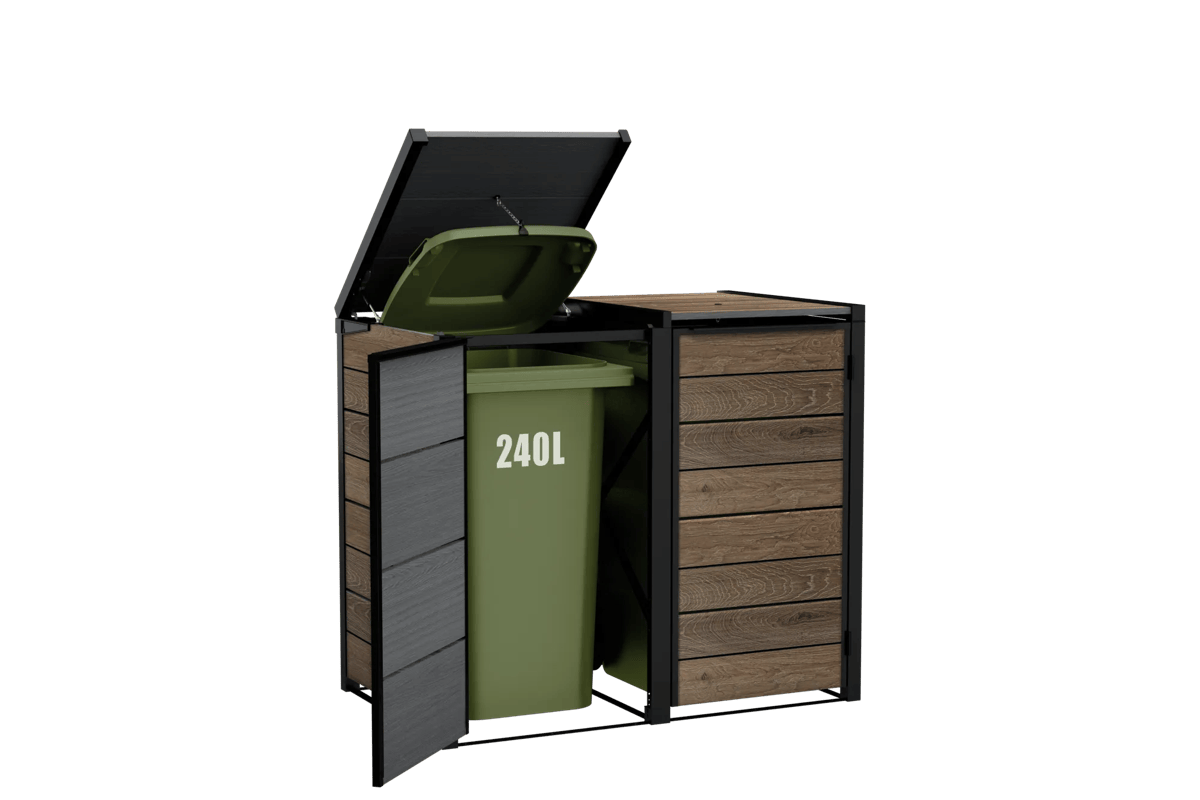 Signature Hide Away Containerberging - 2x240L - Walnut