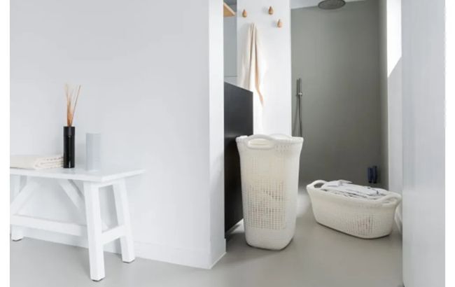 סל כביסה KNIT סרוג 40 ליטר - לבן