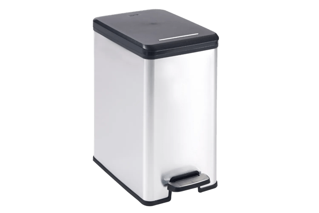 פח אשפה סלים עם פדל 25 ליטר - כסוף