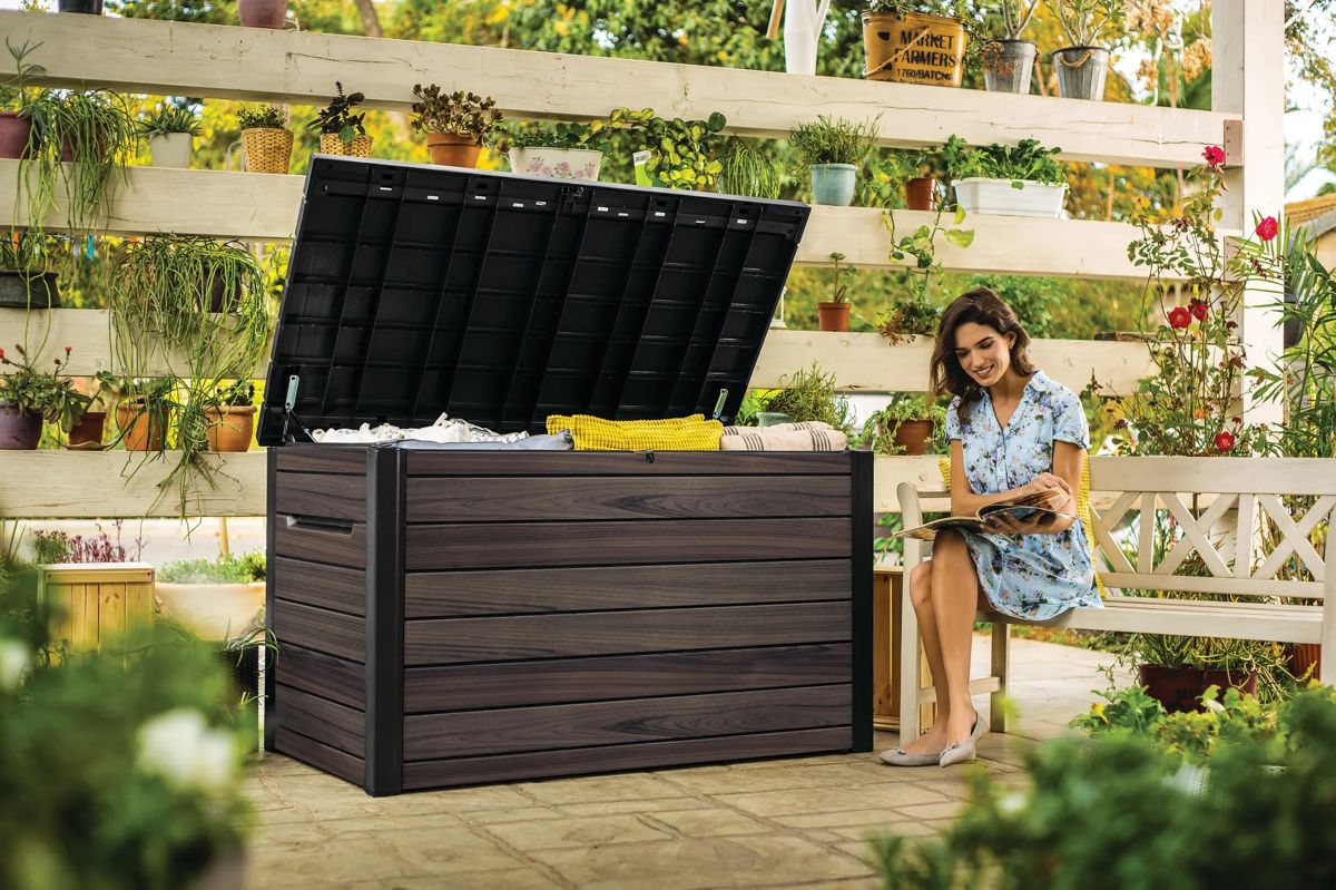 Ontario 870L Storage Box with Divider - Rosewood