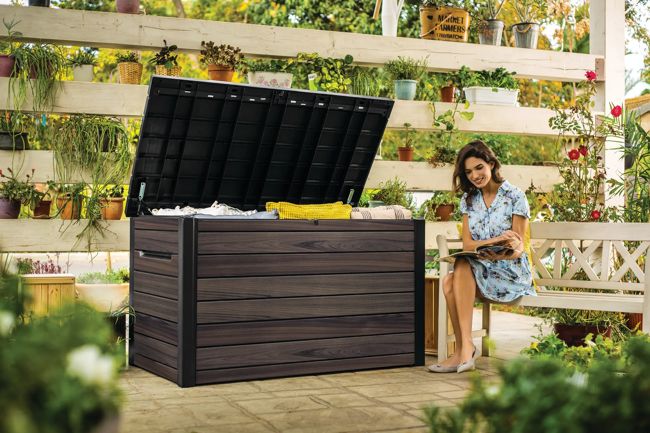 Ontario 870L Storage Box with Divider - Rosewood