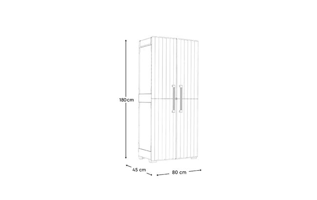Armario alto de exterior Groove - 180x45x80 cm. - Beige
