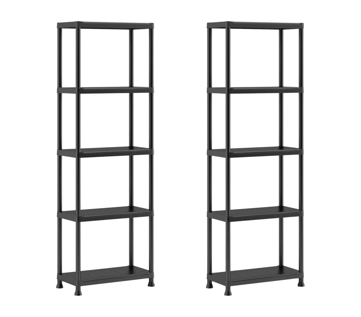 Plus Opbergrekken - 5 planken - 2 stuks - Zwart