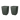 Cotswold Tall Square Planter 33cm Set of 2 - Marble Green - Planters