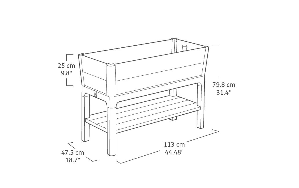 Signature 29 Gallon Elevated Garden Bed Ashwood Brown - Keter Canada