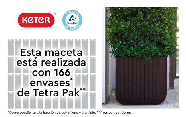 Set 2x Macetero Polyal Wood Planter - 40x40x40 cm y 50L