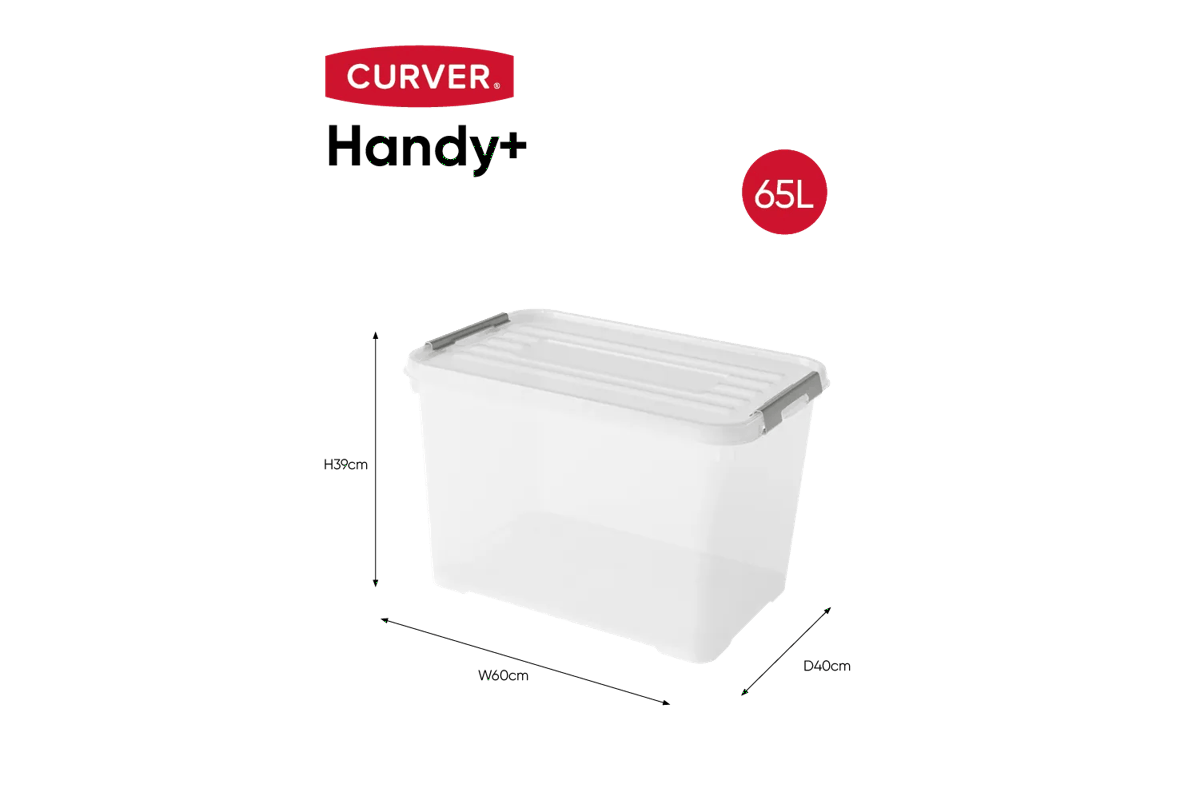 Handy+ Opbergbox 65L - Transparant