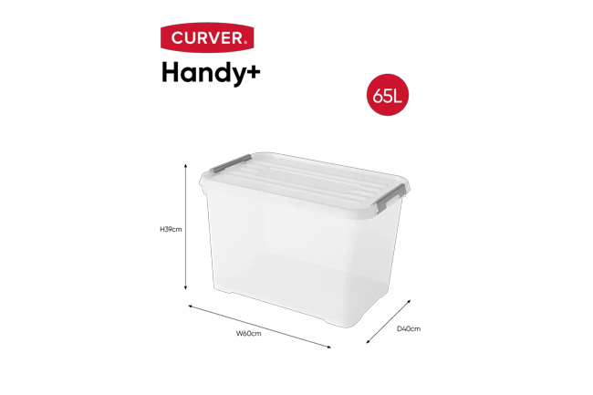 Handy+ Opbergbox 65L - Transparant