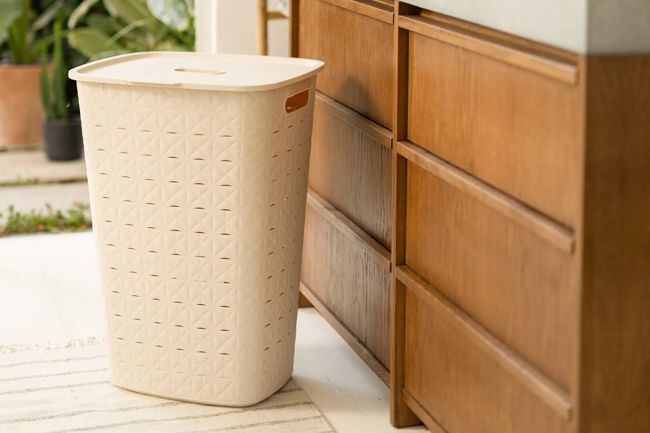 סל כביסה סופטקס 56 ליטר - קרם