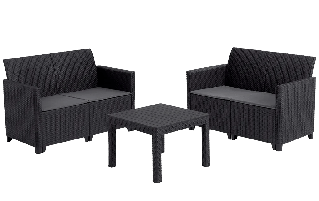 Conjunto de exterior de 4 plazas Marie - Negro