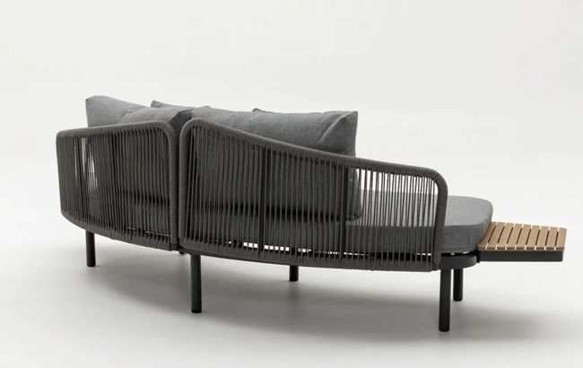 ספת רביצה מרקש + 2 שולחנות צד  - אפור גרפיט