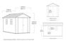 Caseta de exterior Newton Plus 7511/1175 - 230x350x246 cm y 7,2m2 - Marrón