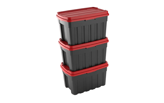 Tuff Box 140L Storage Boxes with Lid  Set of 3 - Black