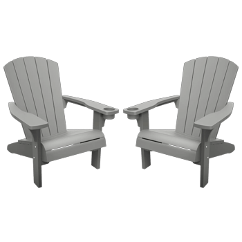 Alpine Adirondack Chair, Set of 2 - Grey - Adirondack Chairs