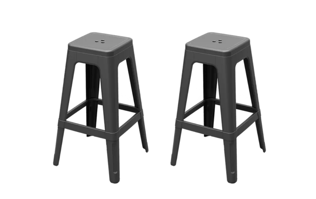 זוג כיסאות בר לוקה - אפור כהה