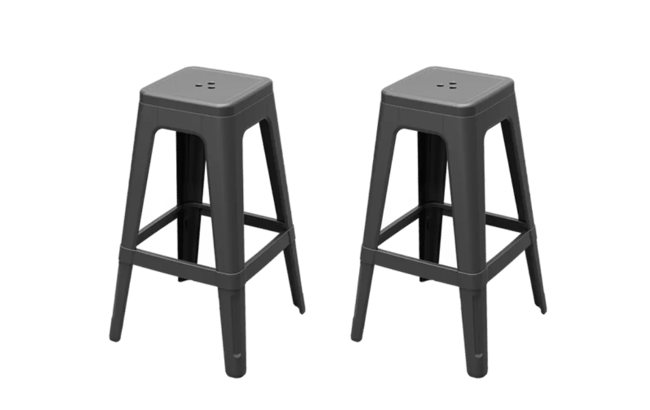 זוג כיסאות בר לוקה - אפור כהה