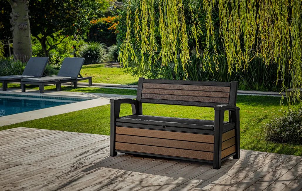 Outdoor Storage Bench 60 Gallon Storage - Keter US