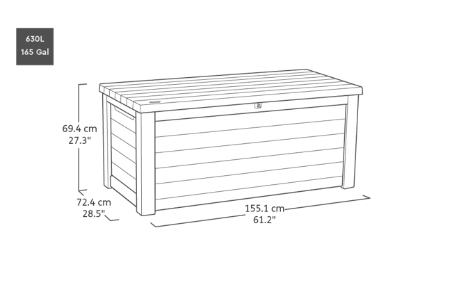 165 Gallon Storage Box Signature Deck Box Walnut Brown - Keter US