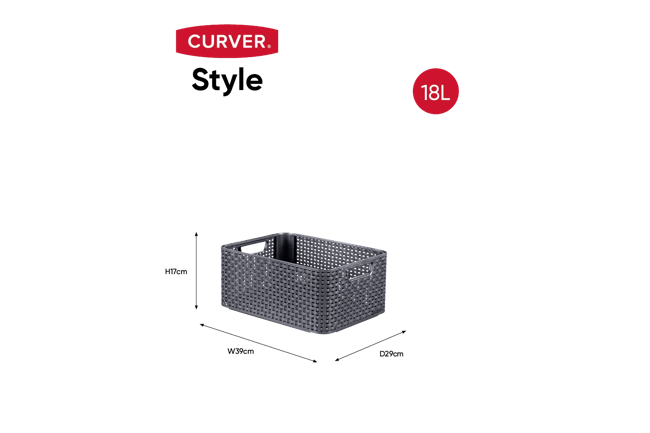 סלסלה סטייל ראטן 3615 - 18 ליטר - גודל M - קרם