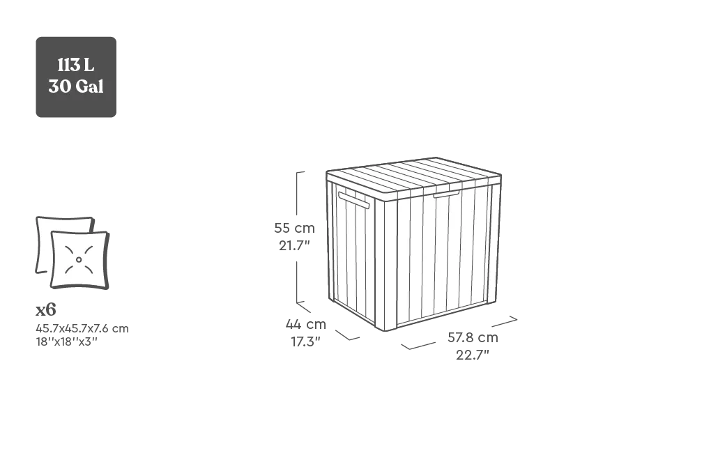 City Box 30 Gallon Deck Box - White Deck Box - Keter US