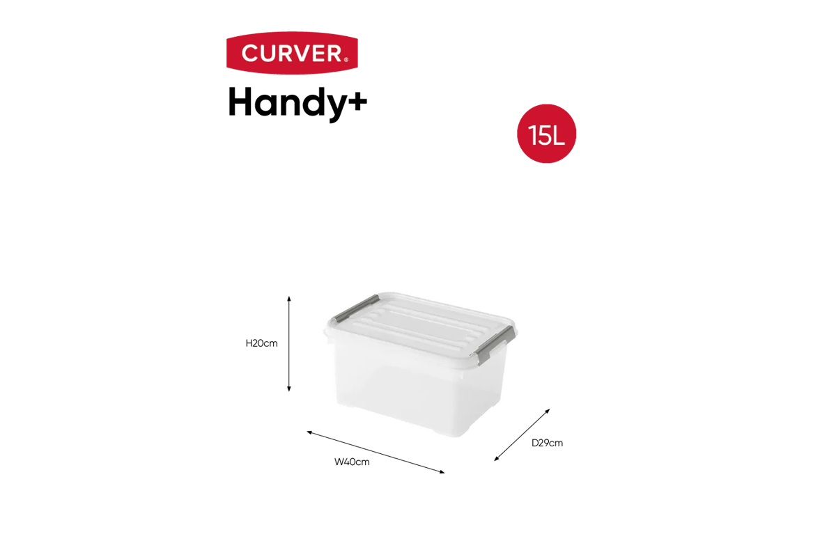 Handy+ Opbergbox 15L - Transparant