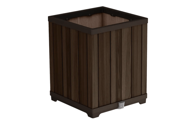 Self Watering Rosewood Brown Square Tall Planter - Keter US