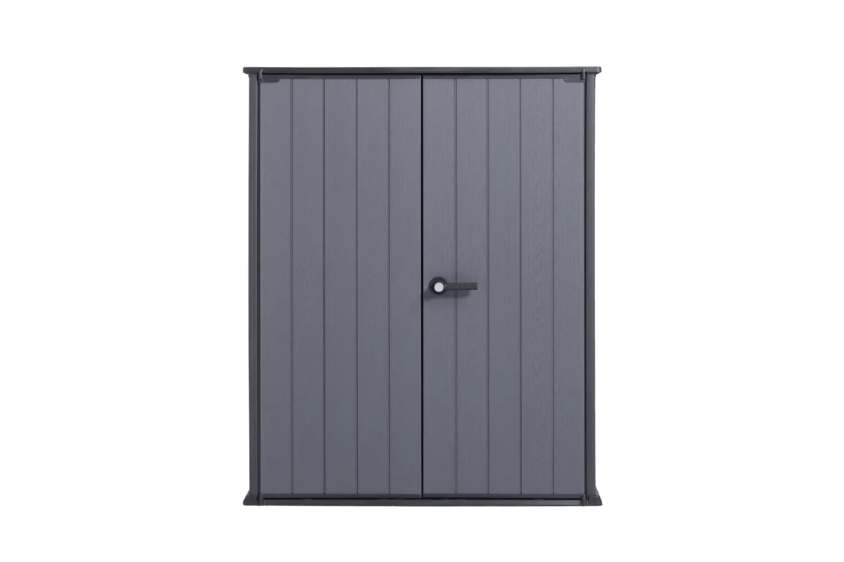 Cobertizo de exterior Cortina Alto 140x74x171 cm y 1400L
 - Gris
