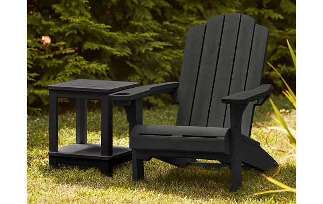 Kiawah Black Outdoor Adirondack Chair - Keter US