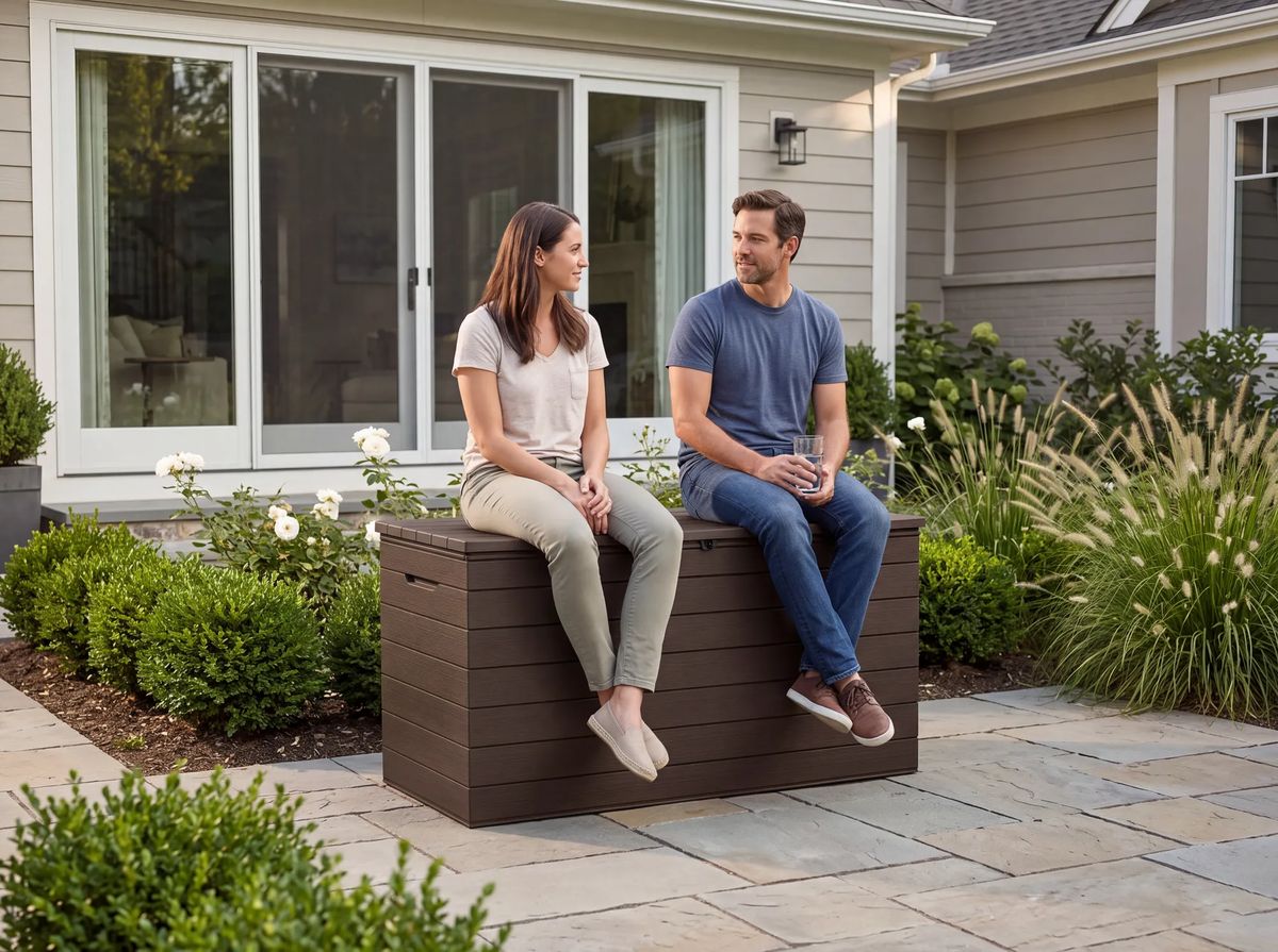 Astoria 150 Gallon Deck Box - Brown - Keter US