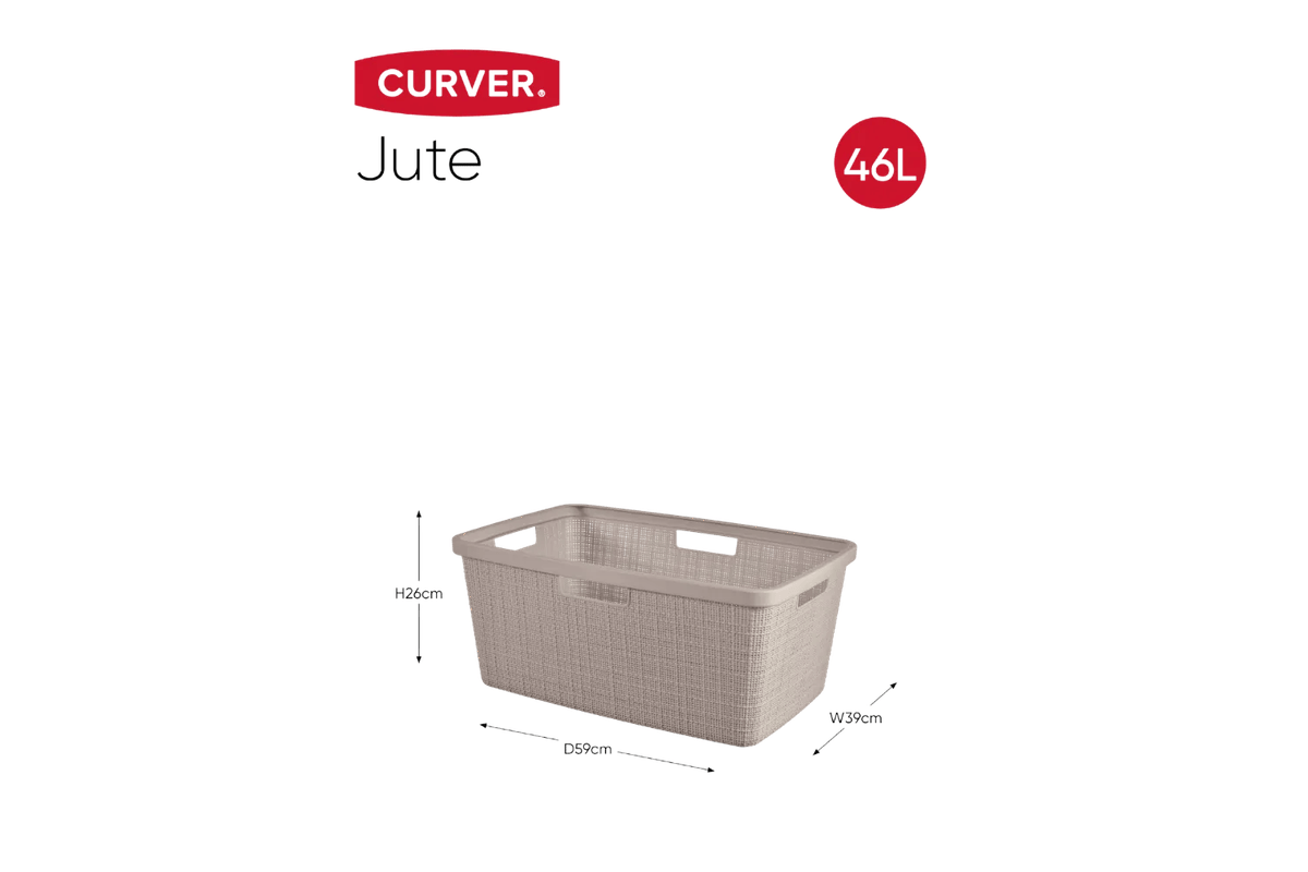 Jute Wasmand 46L - Taupe