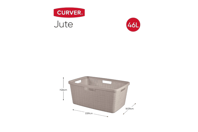 Jute Wasmand 46L - Taupe