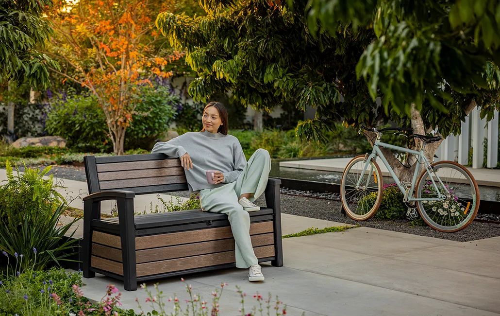 Outdoor Storage Bench 60 Gallon Storage - Keter US