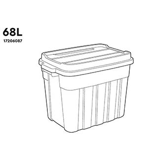 Tuff Box  68L Storage Boxes with Lid  Set of 3 - Black