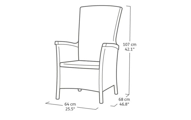 Vermont Balcony Set - Adjustable, Reclining Backrest - Grey