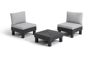 Salon de jardin Elements modulable 2 fauteuils et Table basse - Noir